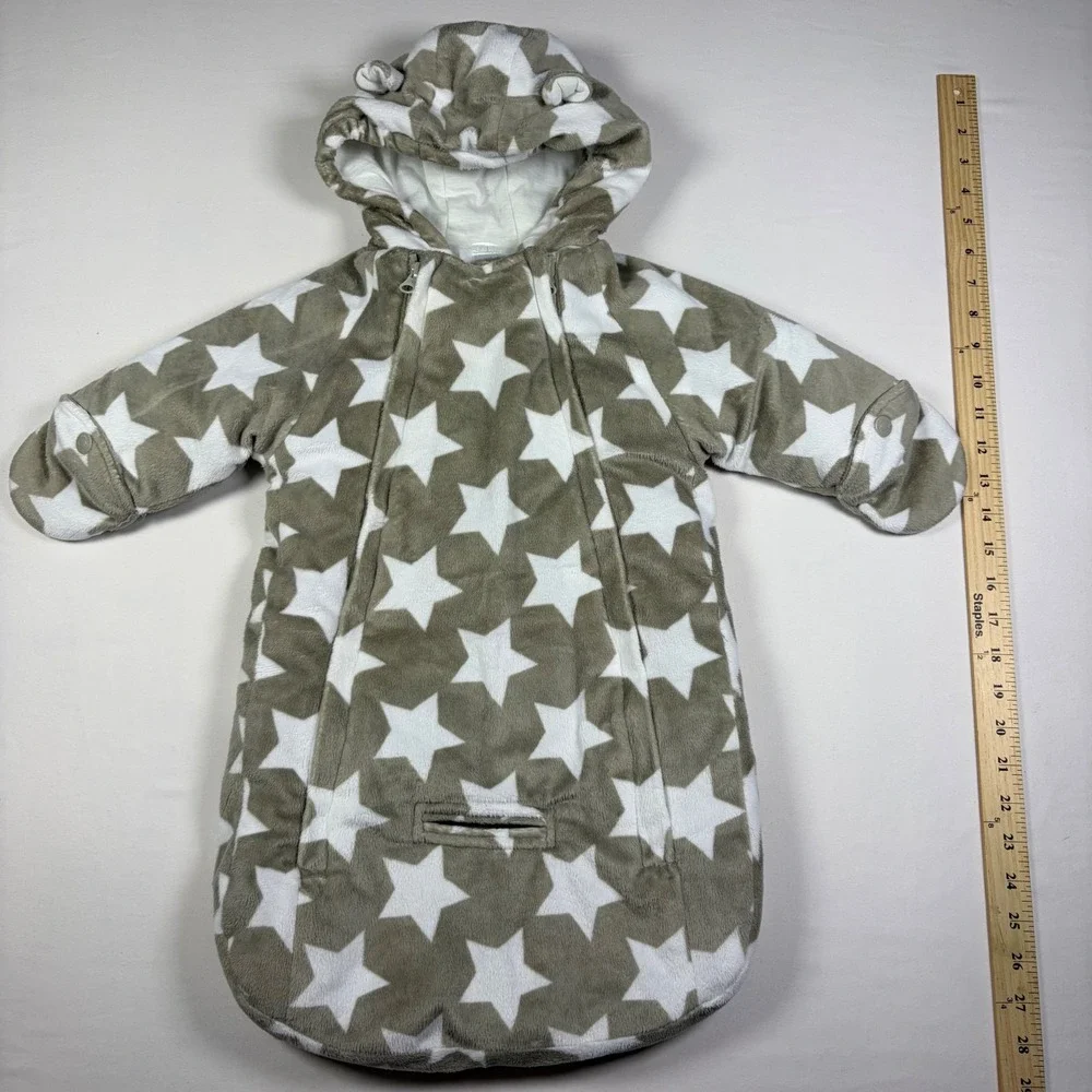 Carter's Bunting Star Print Fleece Cozycore Winter Wear Cozy Pram Suit Kids 0-6M